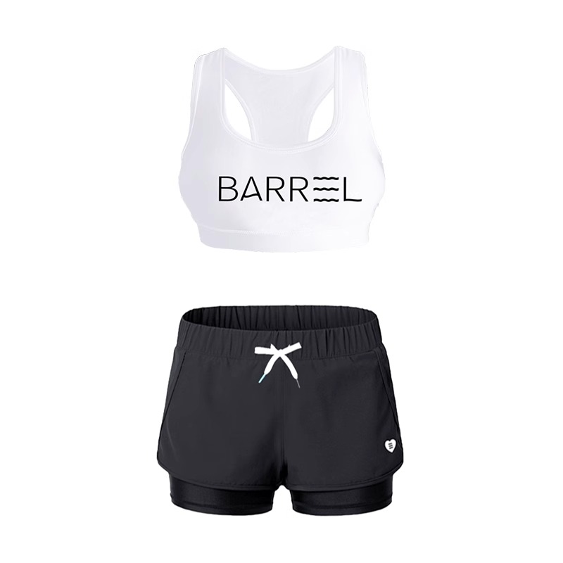 Black fake two shorts + vest